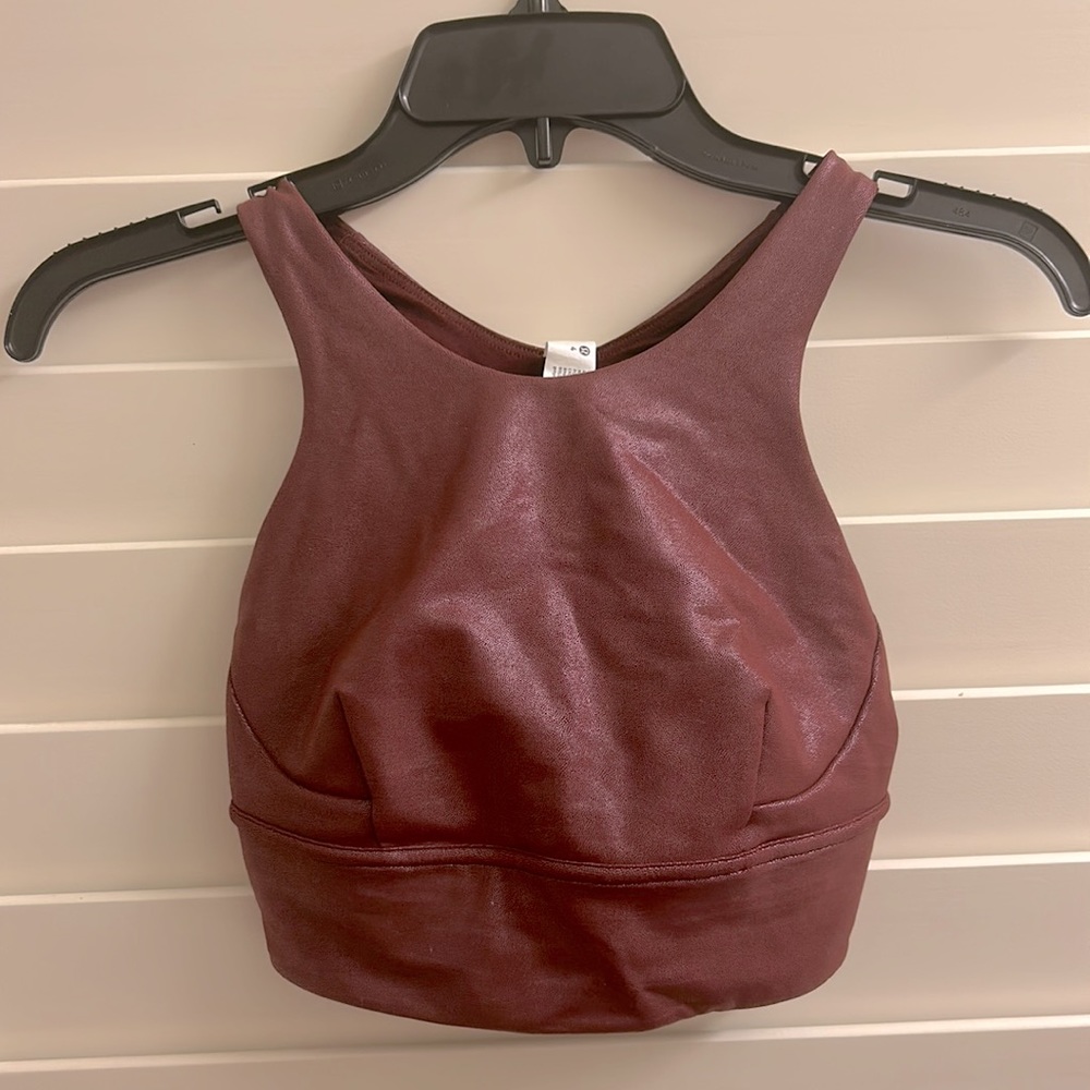 Lululemon Wunder Train Longline Bra in special edition shimmer mulled wine